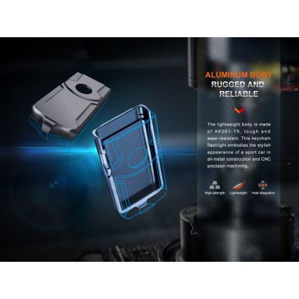 Fenix E03RV20GREY - LED uppladdningsbar ficklampa LED/USB IP66 500 lm 30 h