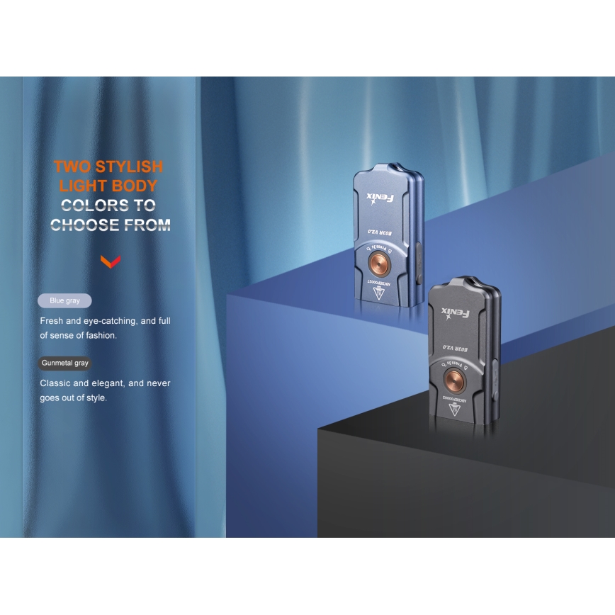 Fenix E03RV20GREY - LED uppladdningsbar ficklampa LED/USB IP66 500 lm 30 h
