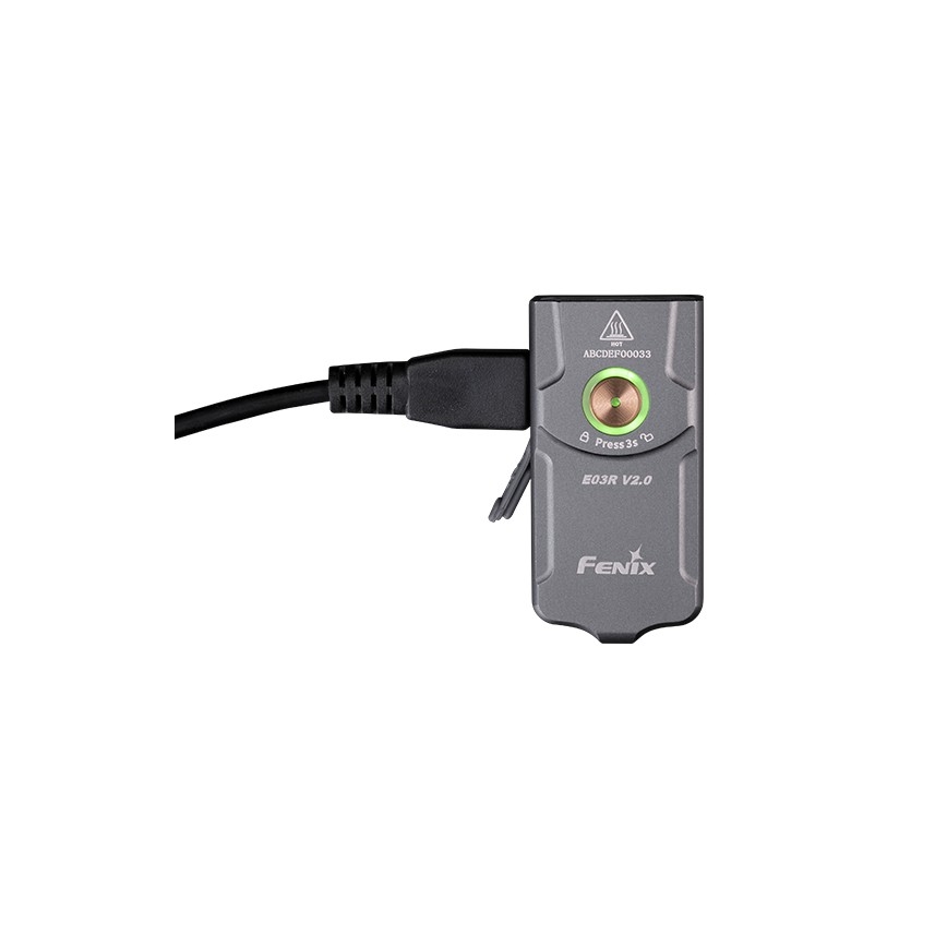 Fenix E03RV20GREY - LED uppladdningsbar ficklampa LED/USB IP66 500 lm 30 h