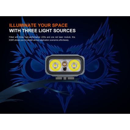 Fenix E06RGRY - LED Ljusreglerad uppladdningsbar ficklampa UV LED/USB IP66 700 glansig 60 h grå
