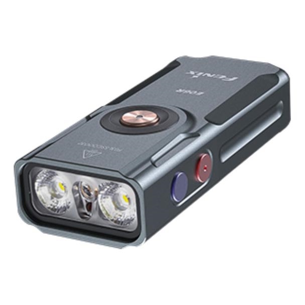 Fenix E06RGRY - LED Ljusreglerad uppladdningsbar ficklampa UV LED/USB IP66 700 glansig 60 h grå