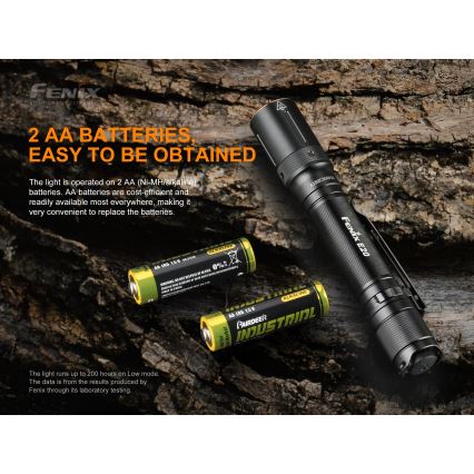 Fenix E20V20 - LED Fick lampa  LED/2xAA IP68 350 lm 200 h