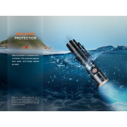Fenix E28RV20 - LED Ljusreglerad rechargeable flashlight LED/USB IP68 1700 lm 260 h