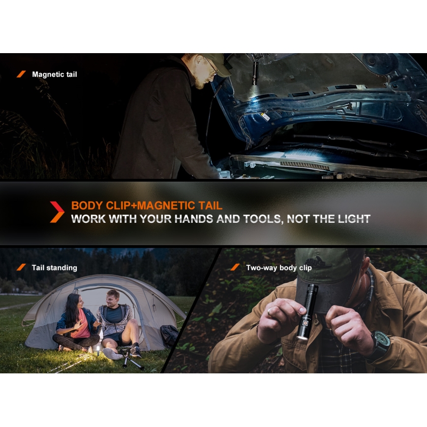 Fenix E28RV20 - LED Ljusreglerad rechargeable flashlight LED/USB IP68 1700 lm 260 h