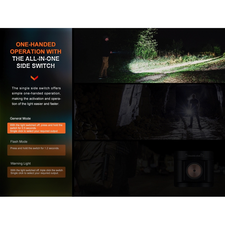 Fenix E28RV20 - LED Ljusreglerad rechargeable flashlight LED/USB IP68 1700 lm 260 h
