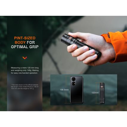 Fenix E35RSETAODS - LED Ljusreglerad rechargeable flashlight LED/USB IP68 3100 lm 69 h + diffuser 26,5mm