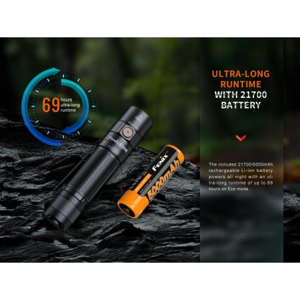 Fenix E35RSETAODS - LED Ljusreglerad rechargeable flashlight LED/USB IP68 3100 lm 69 h + diffuser 26,5mm