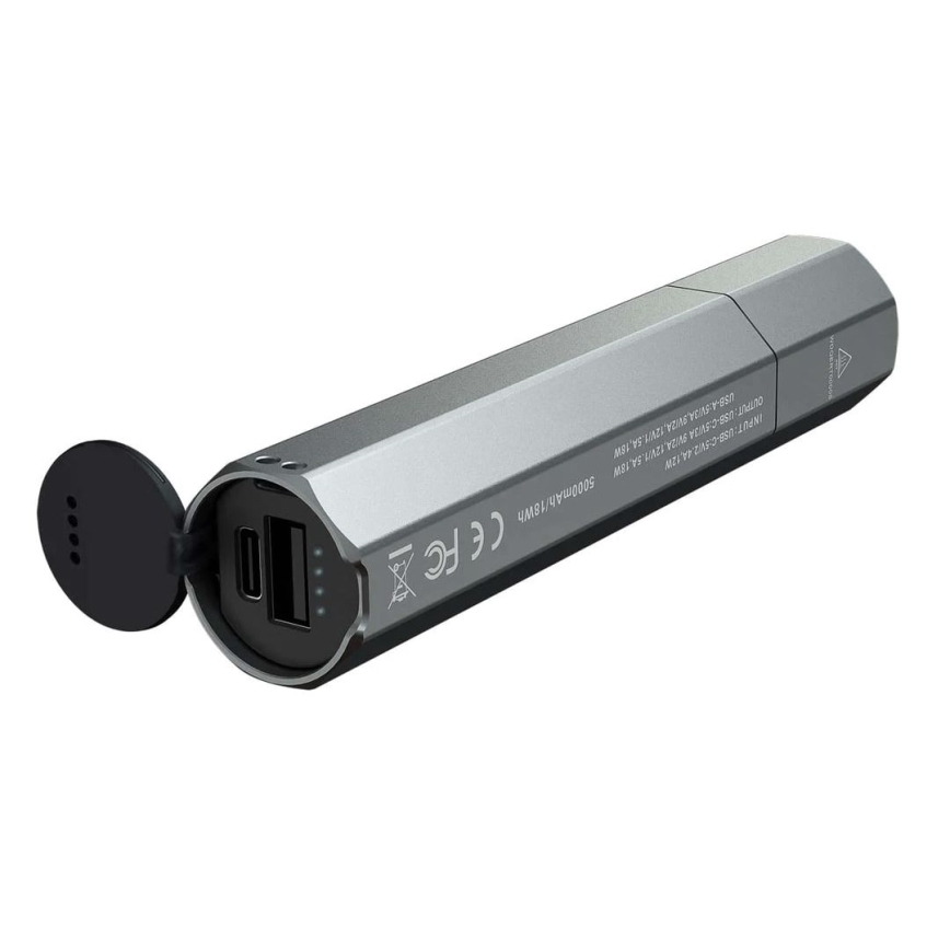 Fenix ECPBLCK - LED uppladdningsbar ficklampa med en power bank USB IP68 1600 lm 504 h svart