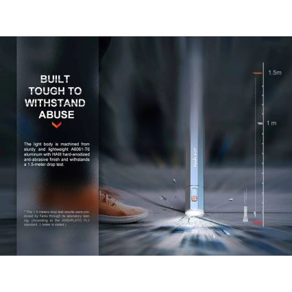 Fenix ECPBLCK - LED uppladdningsbar ficklampa med en power bank USB IP68 1600 lm 504 h svart