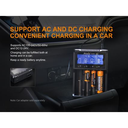 Fenix FENAREA4 - Batteriladdare 4xLi-ion/AAA/AA/C 5V