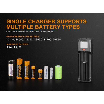 Fenix FENARED1 - Batteriladdare 1xLi-ion/AAA/AA/C 5V
