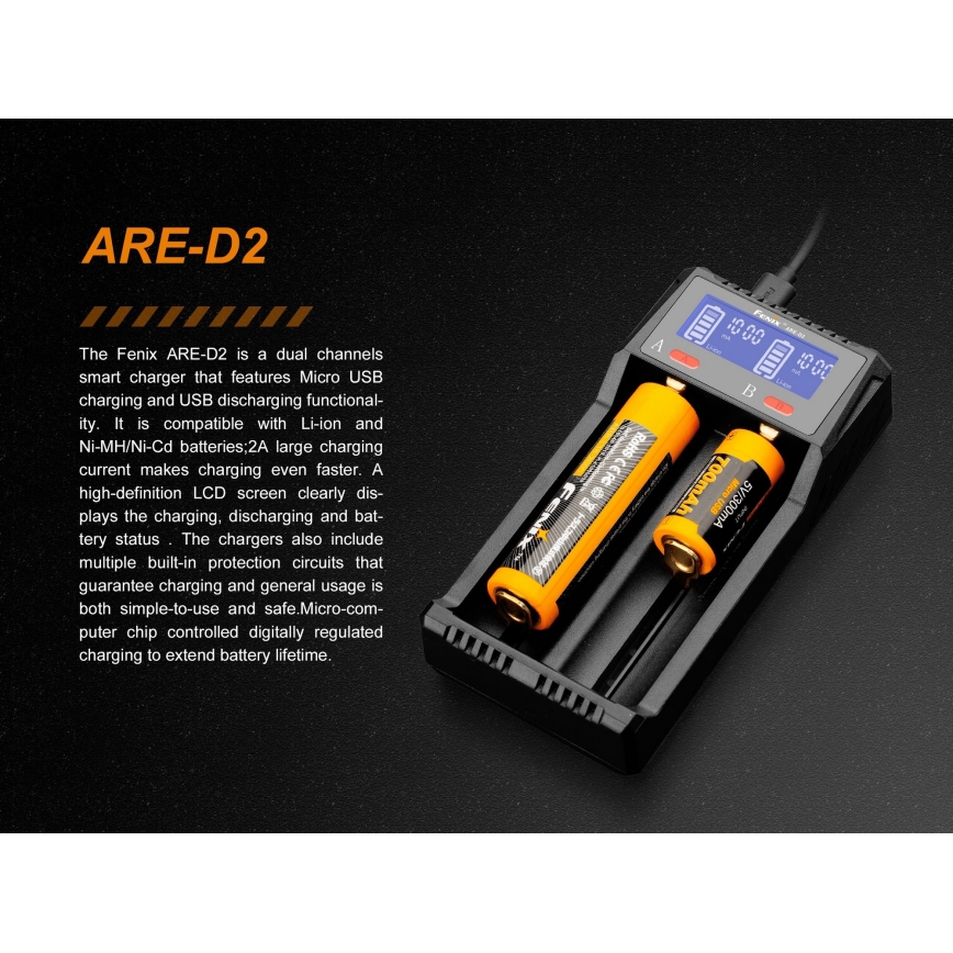 Fenix FENARED2 - Batteriladdare 2xLi-ion/AAA/AA/C 5V
