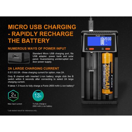 Fenix FENARED2 - Batteriladdare 2xLi-ion/AAA/AA/C 5V