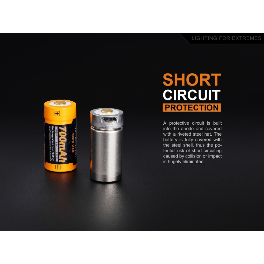 Fenix FERCR123ALIIONUP - 1st Laddningsbart batteri  USB/3,6V 700 mAh