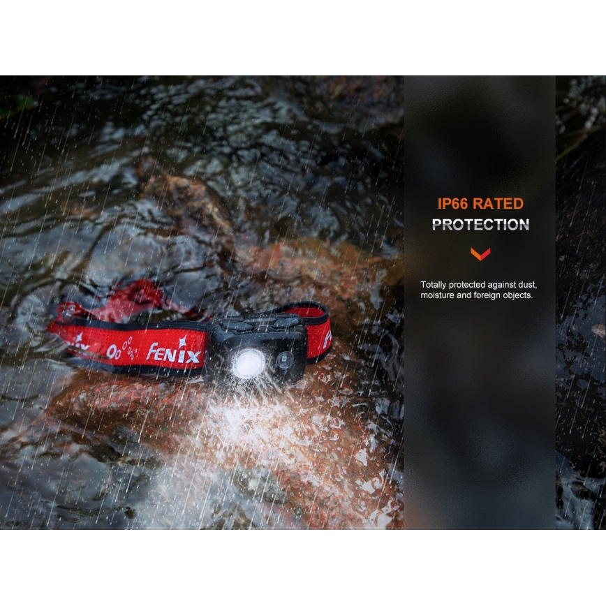 Fenix HL16V2BLK - LED Pannlampa LED/3xAAA IP66 450 lm 200 h svart/orange