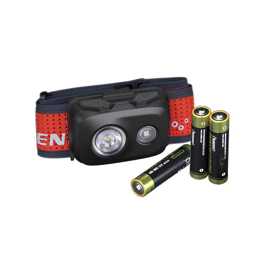 Fenix HL16V2BLK - LED Pannlampa LED/3xAAA IP66 450 lm 200 h svart/orange