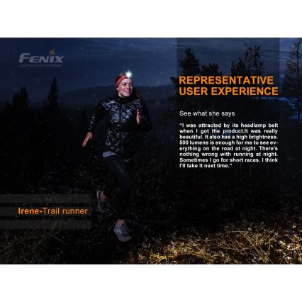 Fenix HL18RTRAIL - LED laddningsbar pannlampa  LED/3xAAA IP66 500 lm 300 h