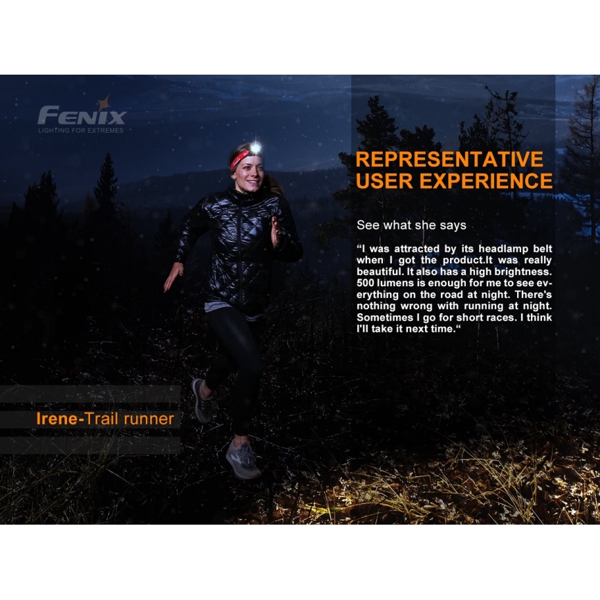 Fenix HL18RTRAIL - LED laddningsbar pannlampa  LED/3xAAA IP66 500 lm 300 h