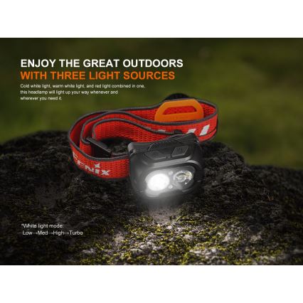 Fenix HL18RTV20BLC - LED Ljusreglerad uppladdningsbar pannlampa LED/USB IP66 800 lm 160 h svart/orange