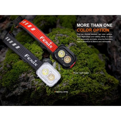 Fenix HL18RTV20WHT - LED Ljusreglerad uppladdningsbar pannlampa LED/USB IP66 800 glansig 160 h vit/svart