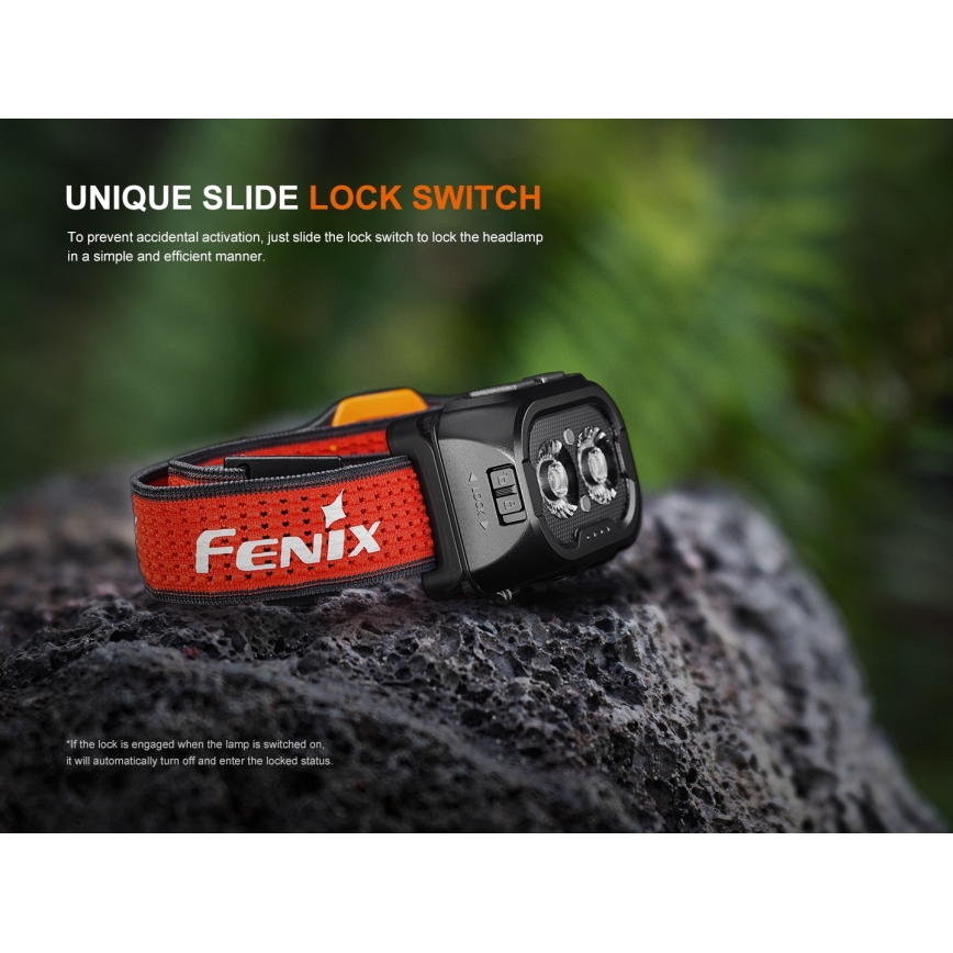 Fenix HL18RTV20WHT - LED Ljusreglerad uppladdningsbar pannlampa LED/USB IP66 800 glansig 160 h vit/svart