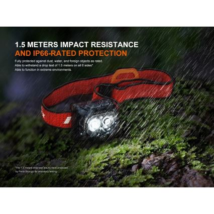 Fenix HL18RTV20WHT - LED Ljusreglerad uppladdningsbar pannlampa LED/USB IP66 800 glansig 160 h vit/svart