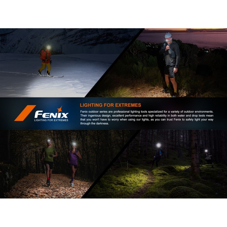 Fenix HL18RTV20WHT - LED Ljusreglerad uppladdningsbar pannlampa LED/USB IP66 800 glansig 160 h vit/svart