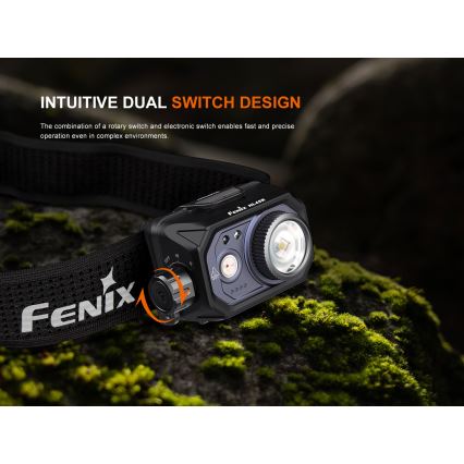 Fenix HL45R - LED Ljusreglerad uppladdningsbar fokusering pannlampa LED/USB IP66 1000 glansig 240 h svart