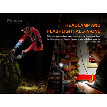 Fenix HM51RV20 - LED laddningsbar pannlampa  3xLED/1xCR123A IP68 700 lm 120 h