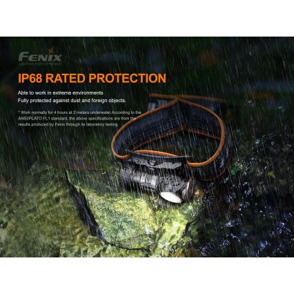 Fenix HM51RV20 - LED uppladdningsbar pannlampa 3xLED/1xCR123A/USB IP68 700 glansig 120 h 700 m