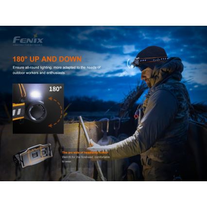 Fenix HM60R - LED Ljusreglerad rechargeable headlamp 4xLED/2xCR123A IP68 1300 lm 300 h
