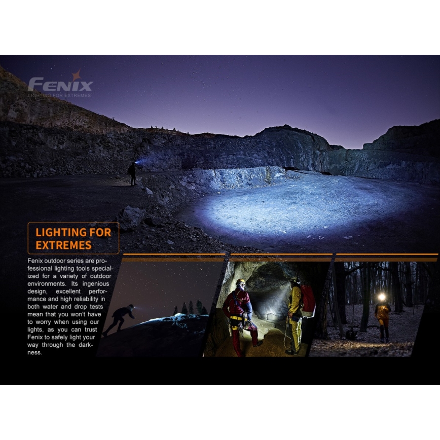 Fenix HM60R - LED Ljusreglerad rechargeable headlamp 4xLED/2xCR123A IP68 1300 lm 300 h