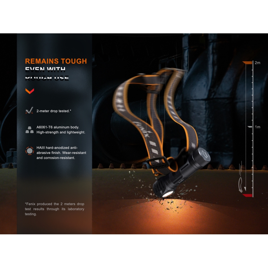Fenix HM61RV20 - LED uppladdningsbar pannlampa LED/USB IP68 1600 lm 300 h