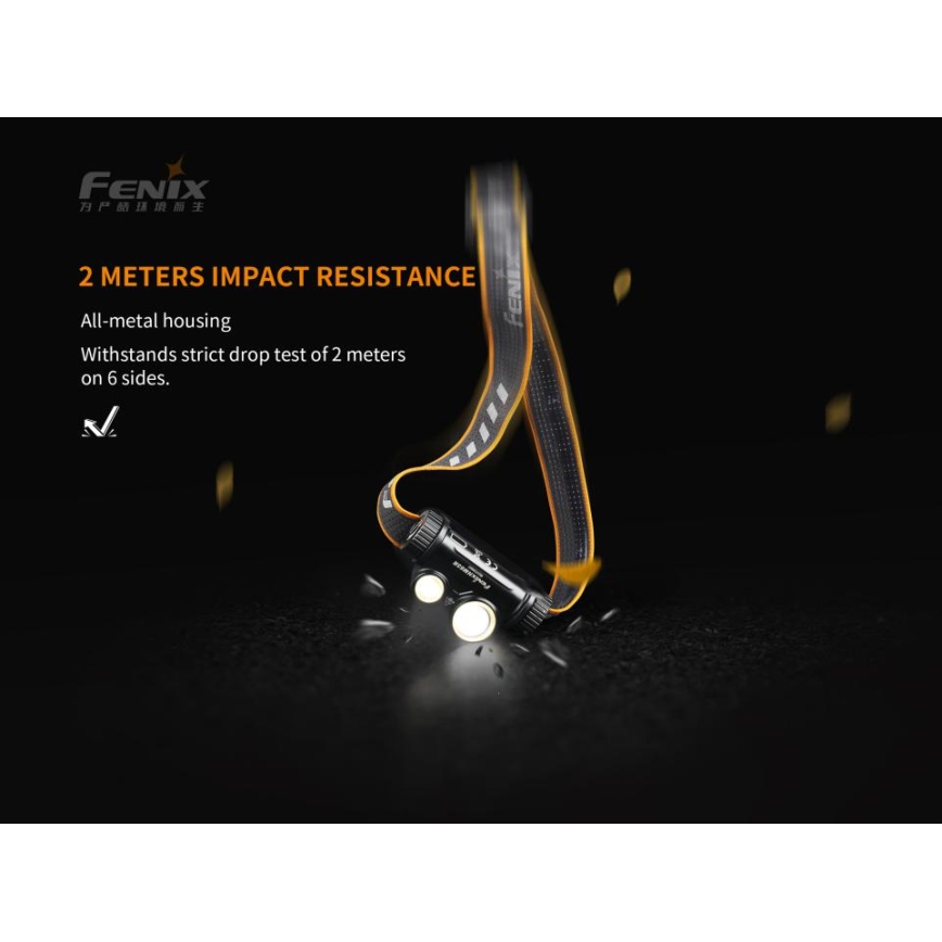 Fenix HM65R - LED laddningsbar pannlampa  2xLED/2xCR123A IP68 1400 lm 300 h