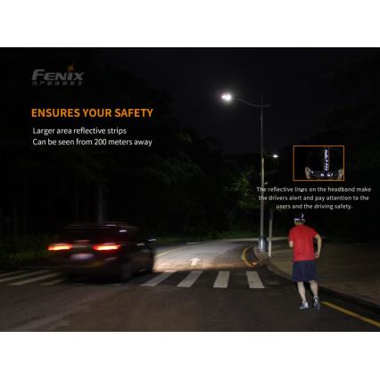 Fenix HM65R - LED laddningsbar pannlampa  2xLED/2xCR123A IP68 1400 lm 300 h