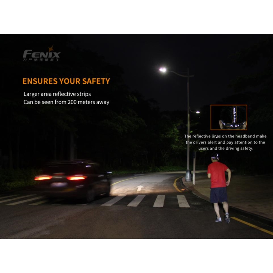 Fenix HM65R - LED laddningsbar pannlampa  2xLED/2xCR123A IP68 1400 lm 300 h