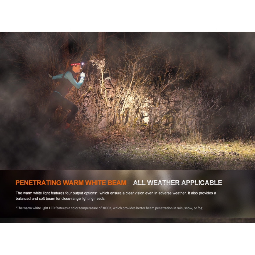 Fenix HM65RTV20PRP - LED Ljusreglerad uppladdningsbar pannlampa LED/USB IP68 1600 lm 300h svart/lila