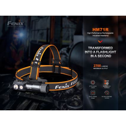 Fenix HM71R - LED uppladdningsbar pannlampa LED/USB IP68 2700 lm 400 h