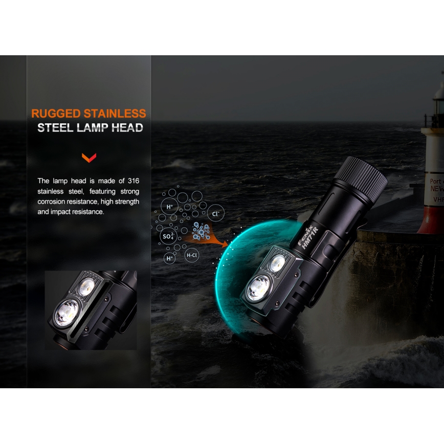 Fenix HM71R - LED uppladdningsbar pannlampa LED/USB IP68 2700 lm 400 h