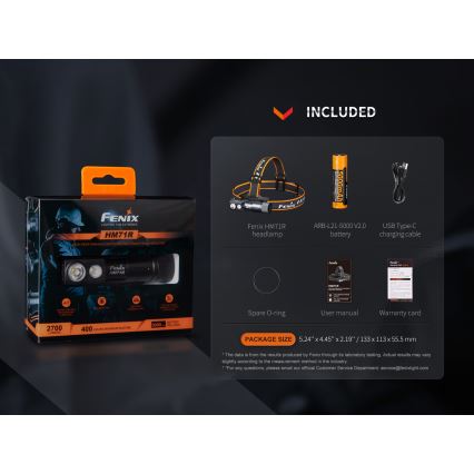 Fenix HM71R - LED uppladdningsbar pannlampa LED/USB IP68 2700 lm 400 h