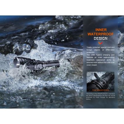 Fenix HT18R - LED Ljusreglerad uppladdningsbar ficklampa LED/1x21700 IP68 2800 lm 42 h 5000 mAh