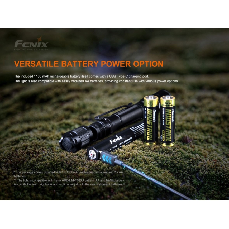 Fenix LD22V20 - LED uppladdningsbar ficklampa LED / USB IP66 800 lm 220 timmar