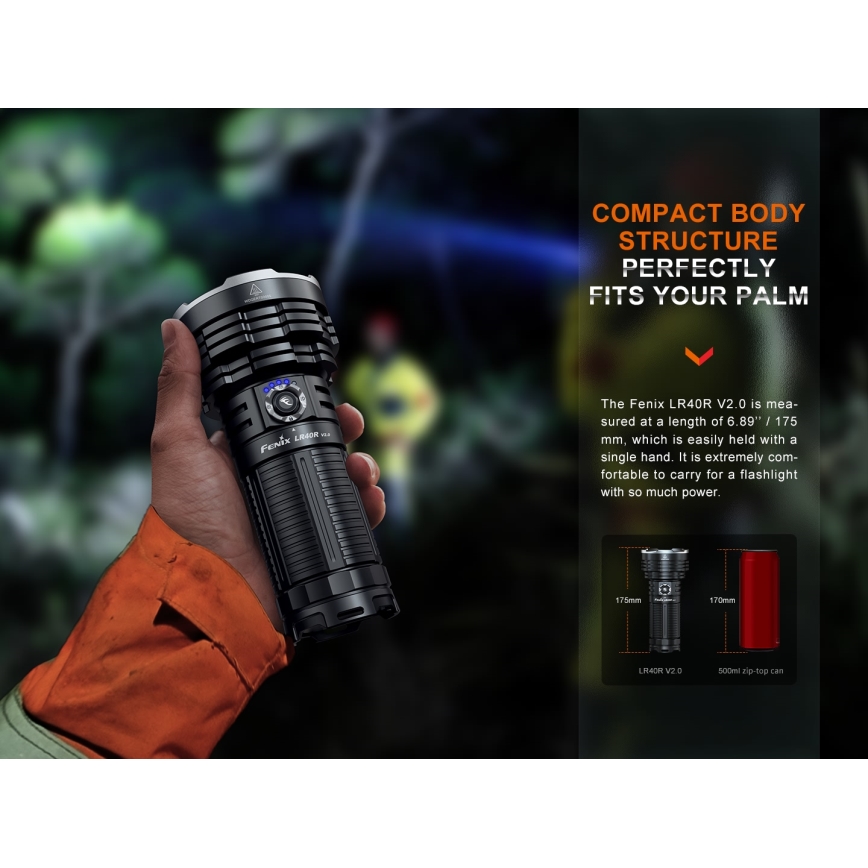 Fenix LR40RV20 - LED uppladdningsbar ficklampa LED/USB IP68 15000 lm 177 h 5000 mAh
