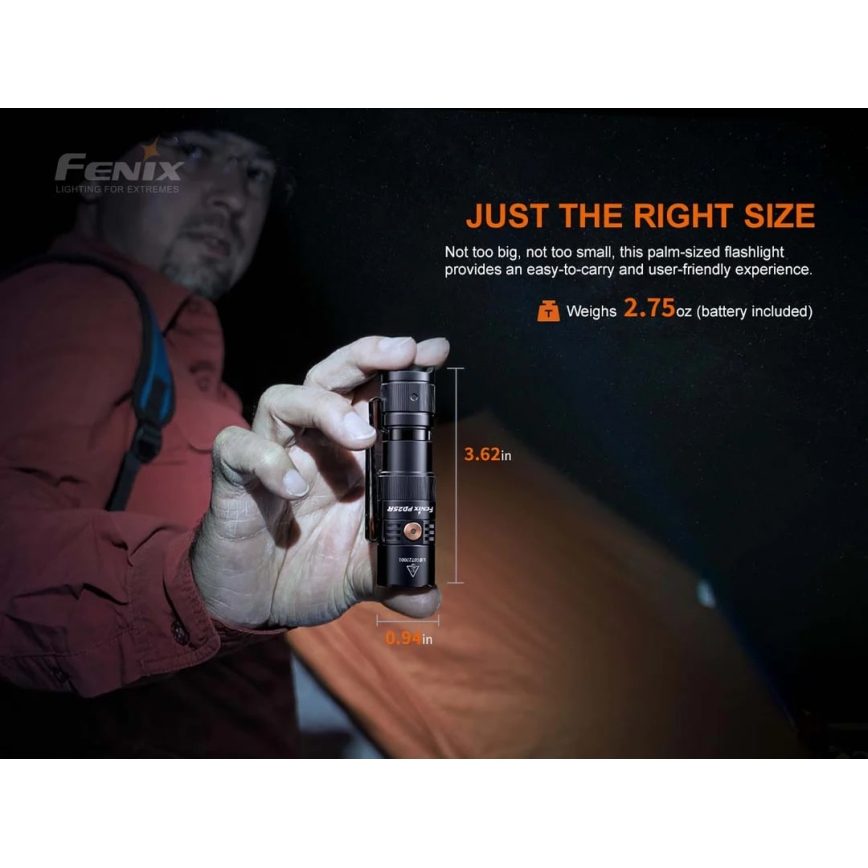 Fenix PD25R - LED uppladdningsbar ficklampa LED/USB/1xCR123A IP68 800 lm 70 h 700 mAh