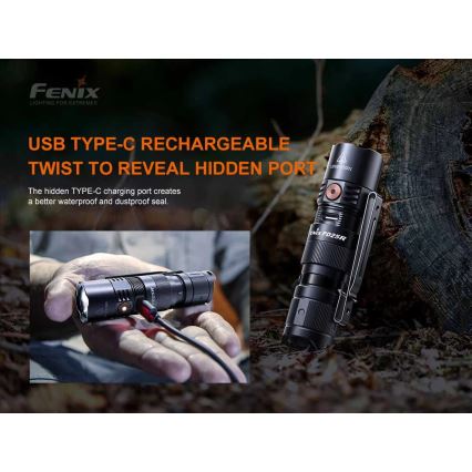 Fenix PD25R - LED uppladdningsbar ficklampa LED/USB/1xCR123A IP68 800 lm 70 h 700 mAh