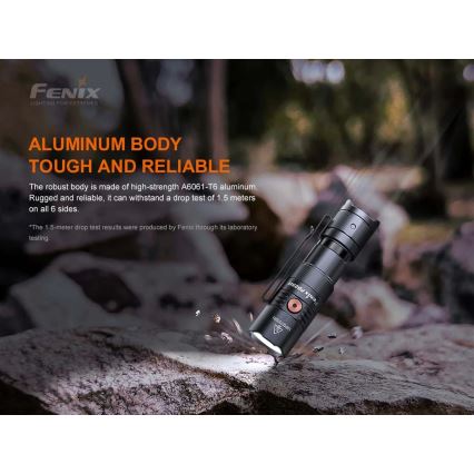 Fenix PD25R - LED uppladdningsbar ficklampa LED/USB/1xCR123A IP68 800 lm 70 h 700 mAh