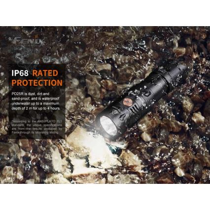 Fenix PD25R - LED uppladdningsbar ficklampa LED/USB/1xCR123A IP68 800 lm 70 h 700 mAh