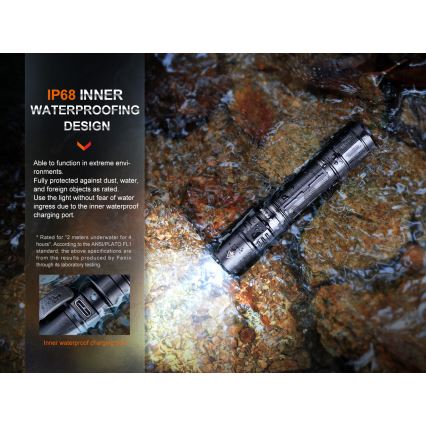 Fenix PD35R - LED uppladdningsbar ficklampa LED/USB/2xCR123A IP68 1700 lm 100 h 3400 mAh