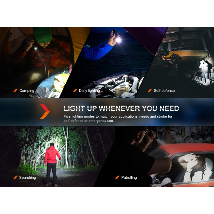 Fenix PD35R - LED uppladdningsbar ficklampa LED/USB/2xCR123A IP68 1700 lm 100 h 3400 mAh