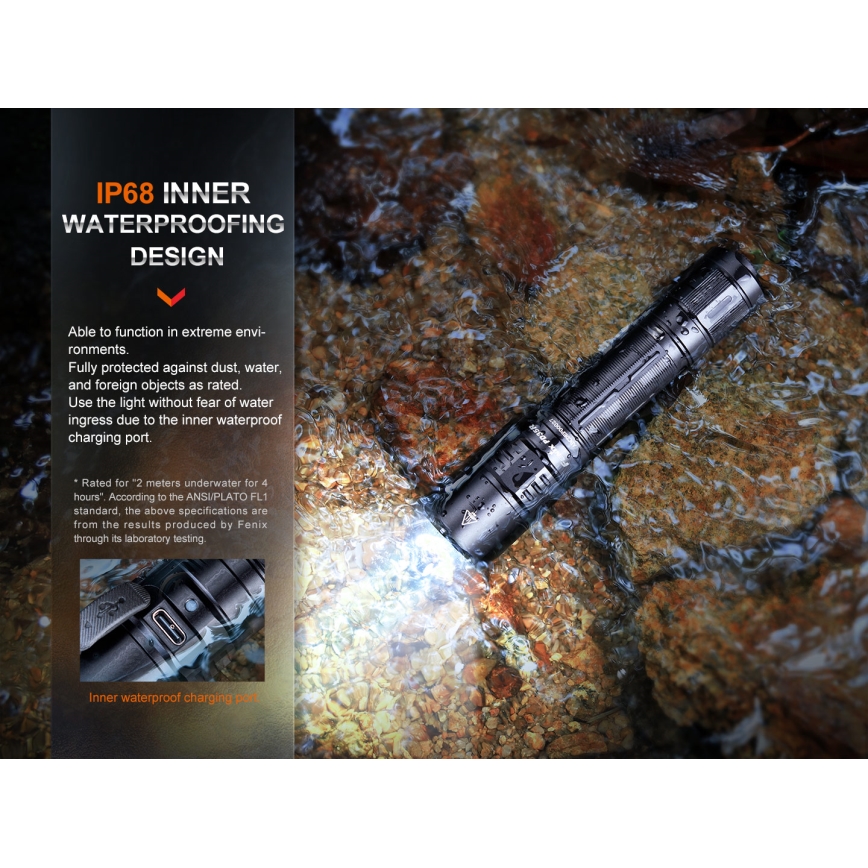 Fenix PD35R - LED uppladdningsbar ficklampa LED/USB IP68 1700 lm 100 h